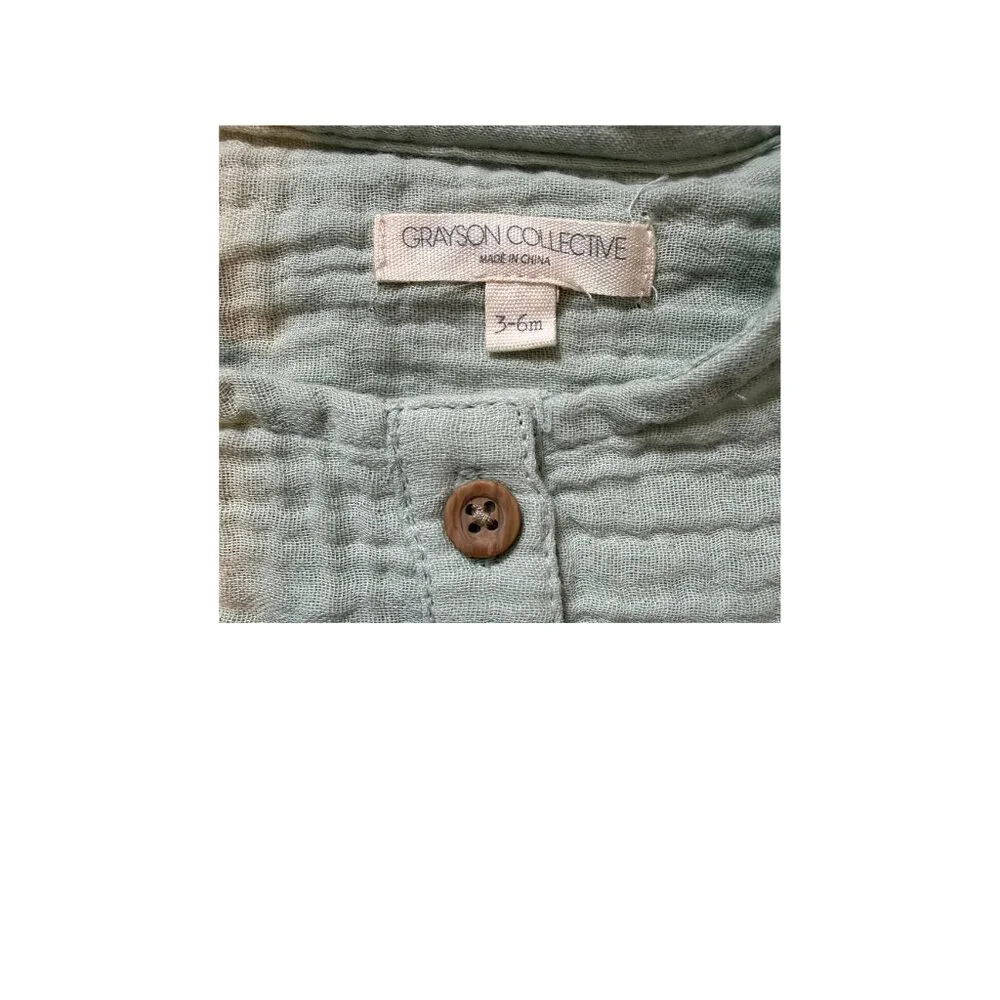 Grayson Collective Unisex Baby Gauze Bubble Romper | Sleeveless 3-6 Months - Picture 5 of 5